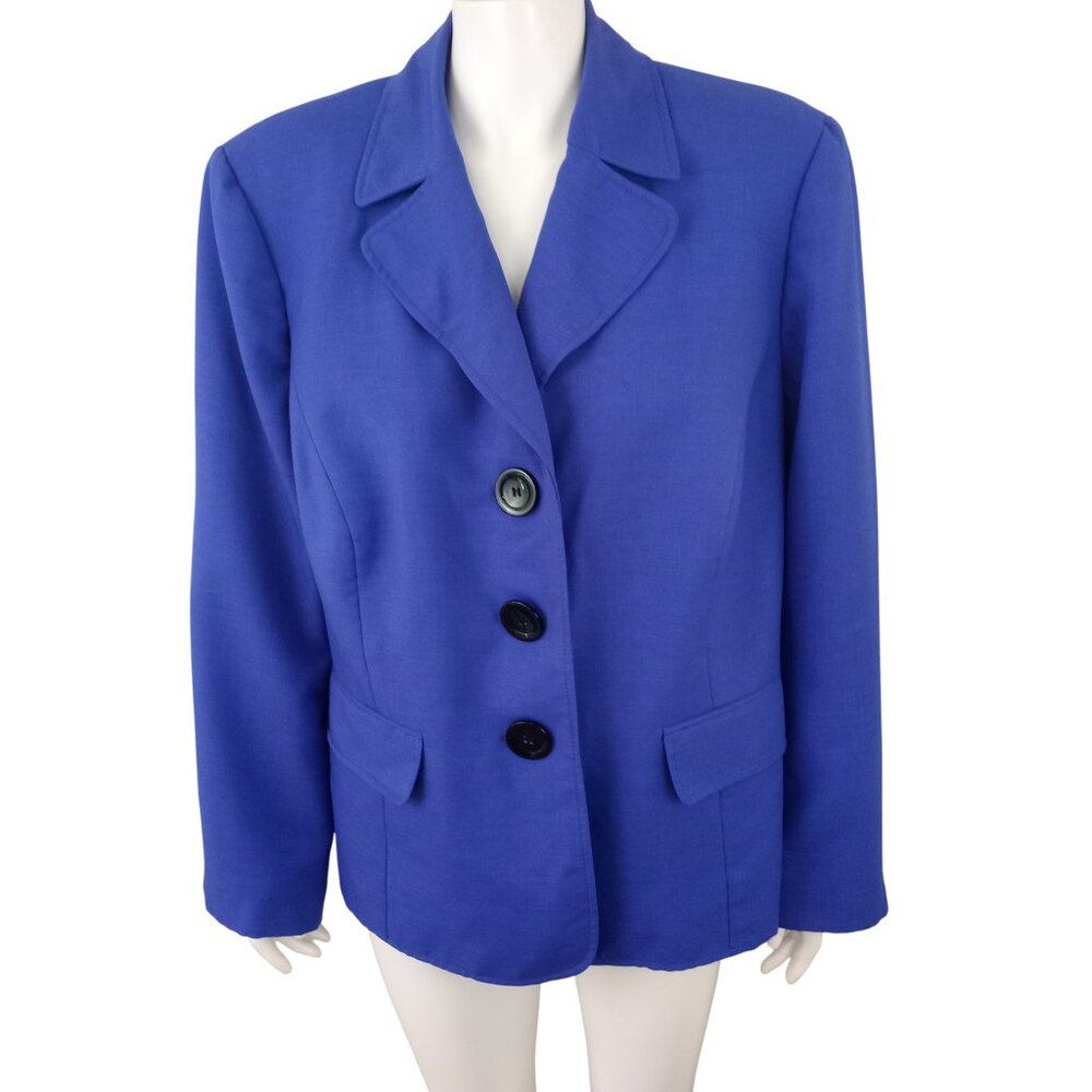 Kasper Separates Royal Blue Suit Jacket Blazer sz 20W Long Sleeve 3 Button